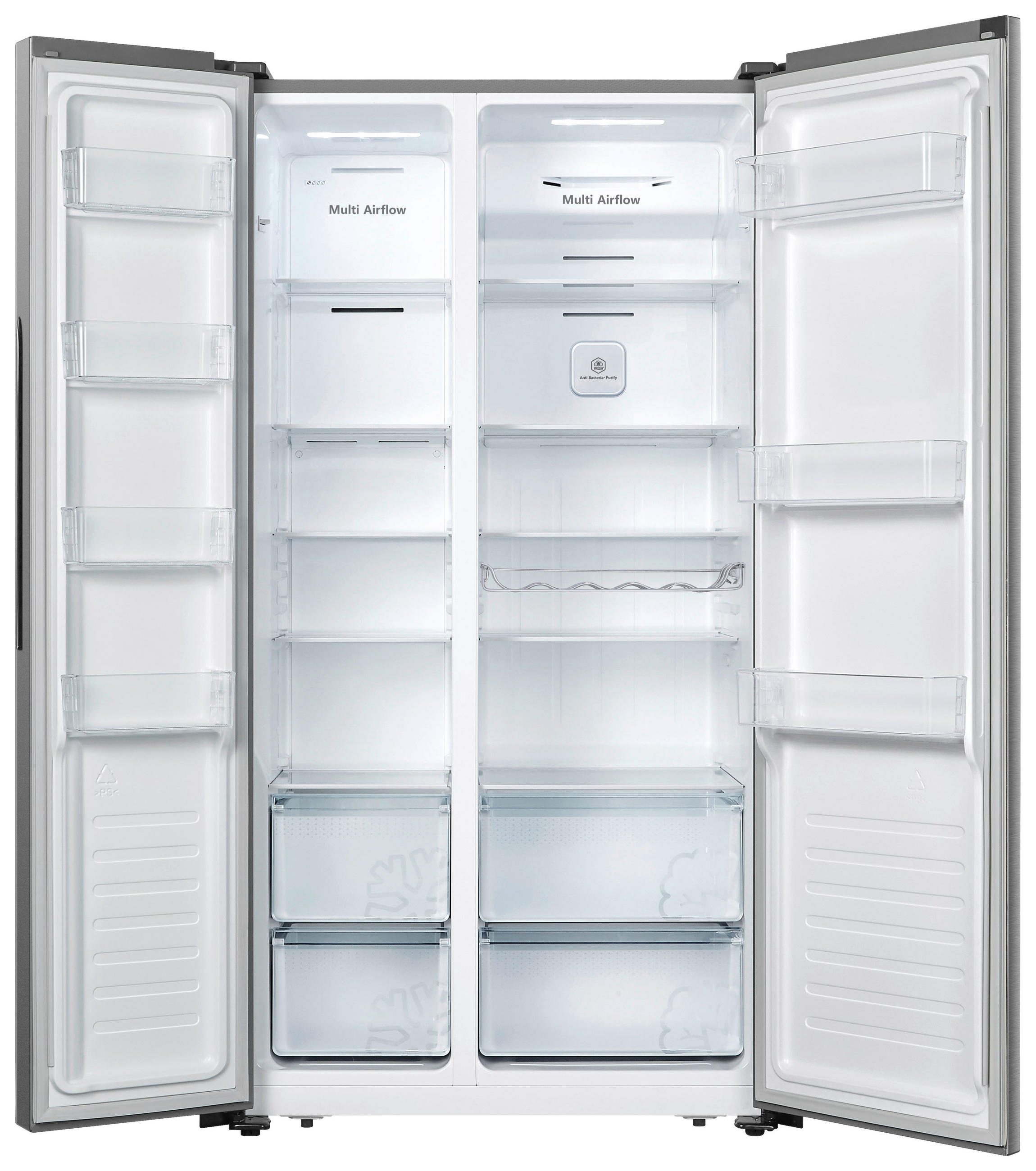 SIDE-BY-SIDE 91/178,6/64,3 cm RS677N4BIE  - Edelstahlfarben, MODERN, Kunststoff/Metall (91/178,6/64,3cm) - Hisense
