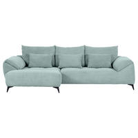 ECKSOFA in Cord Mintgrün  - Schwarz/Mintgrün, Konventionell, Textil/Metall (176/311cm) - Carryhome