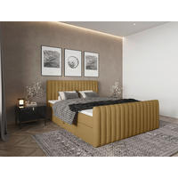 BOXBETT 160/200 cm  in Senfgelb  - Senfgelb/Schwarz, Basics, Kunststoff/Textil (160/200cm) - Carryhome