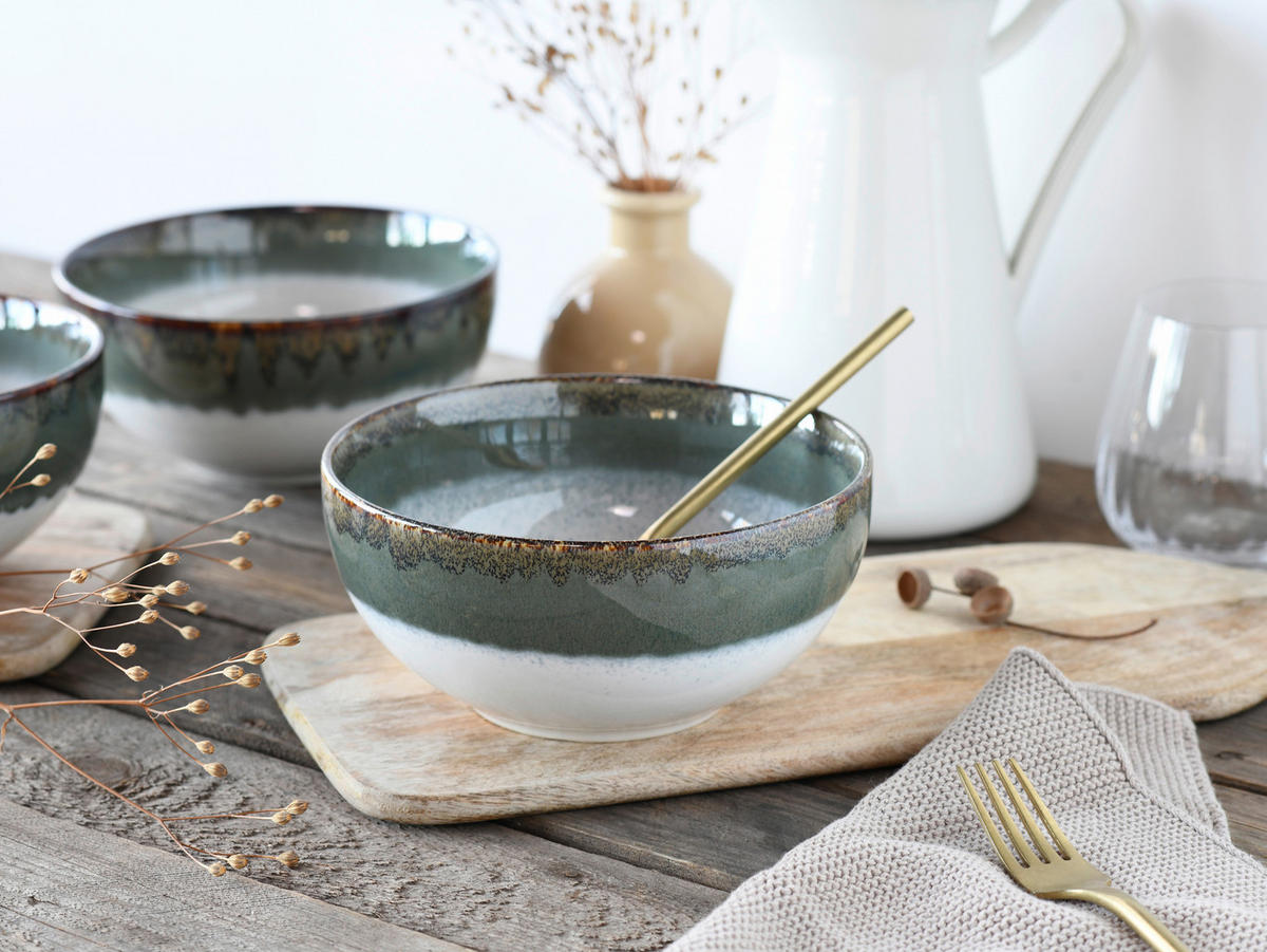 SCHÜSSELSET Cascade 4-teilig  - Blaugrau/Weiß, Design - Creatable
