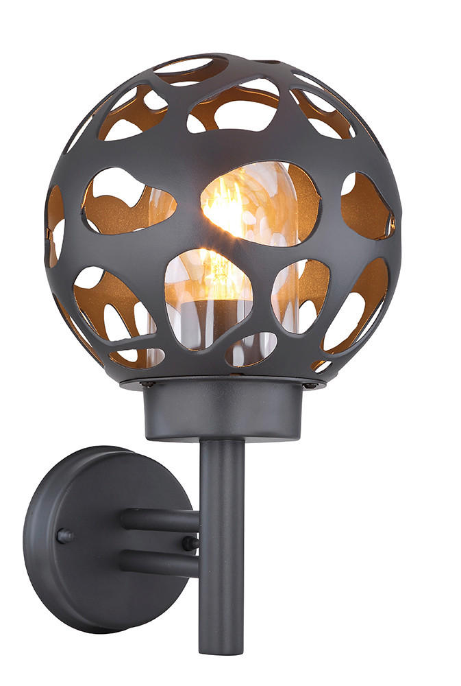 AUSSENWANDLEUCHTE - Klar/Anthrazit, Design, Kunststoff/Metall (20/22,5/32,7cm) - Globo