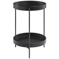 BEISTELLTISCH 43/43/59 cm Eiche furniert Anthrazit, Schwarz rund  - Anthrazit/Schwarz, Design, Holz/Metall (43/43/59cm) - Musterring