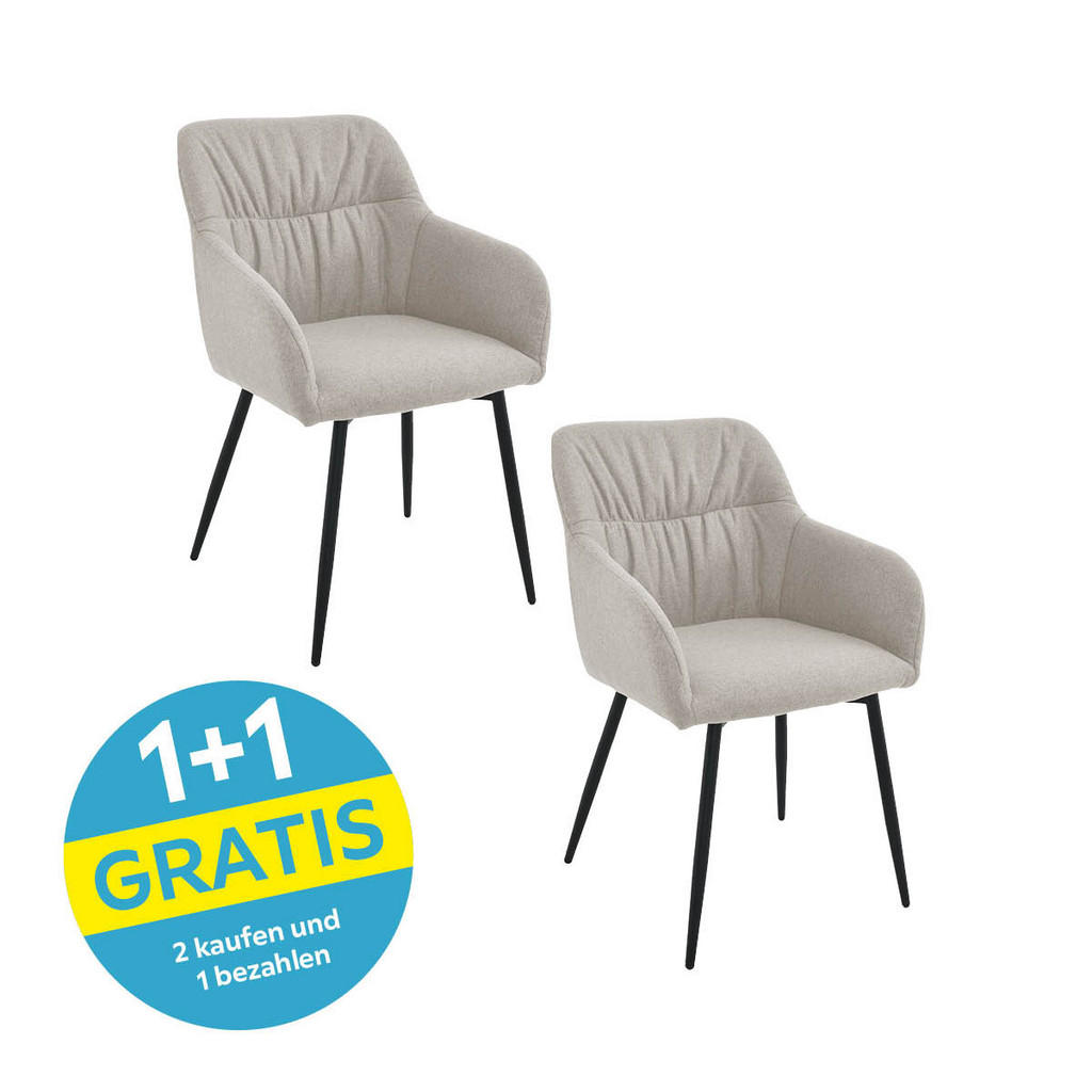 Armlehnstuhl Alessandro Webstoff Beige Gepolstert