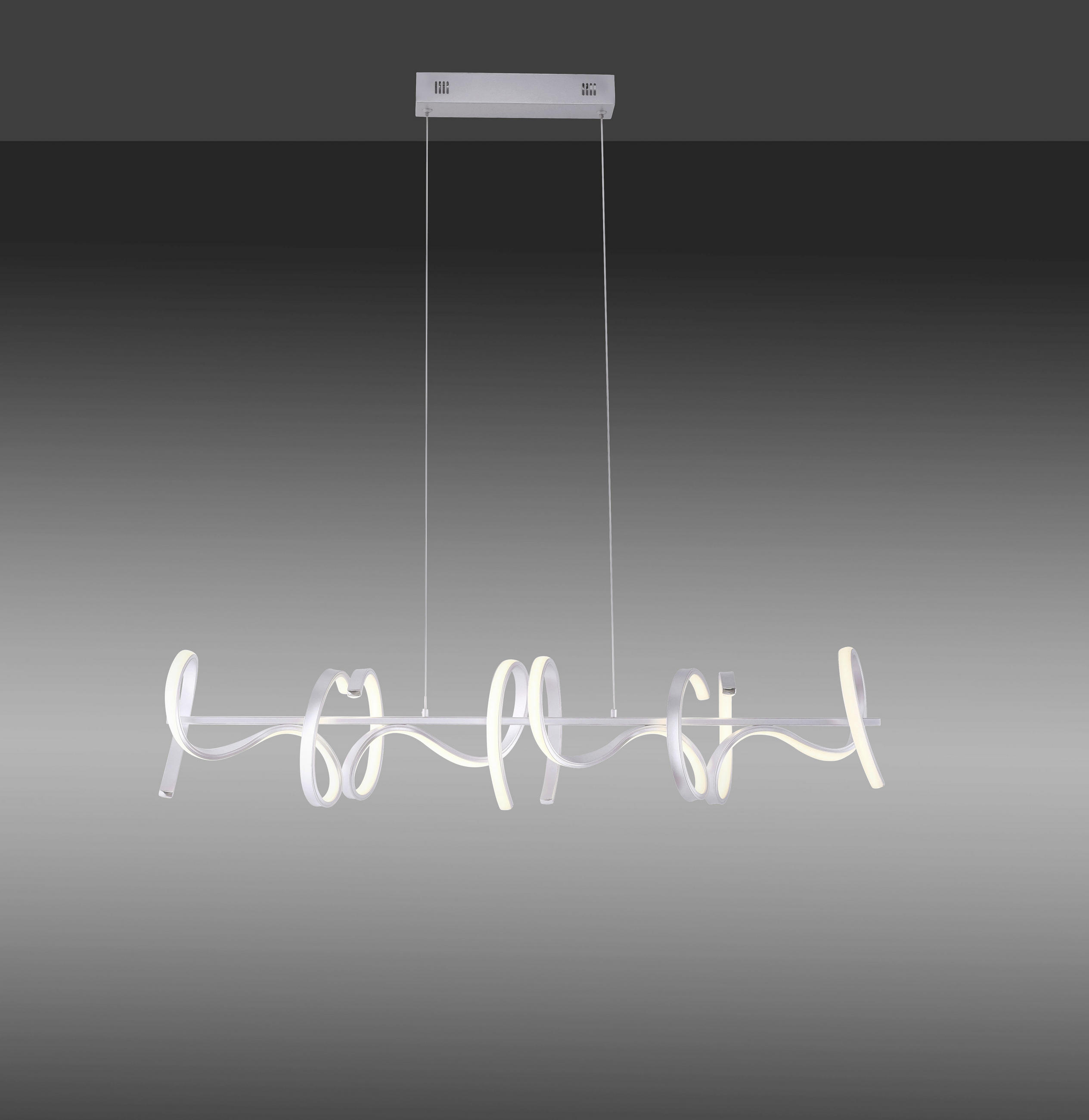LUSTRĂ LED 99/21/135 cm  - argintiu, Design, metal (99/21/135cm)