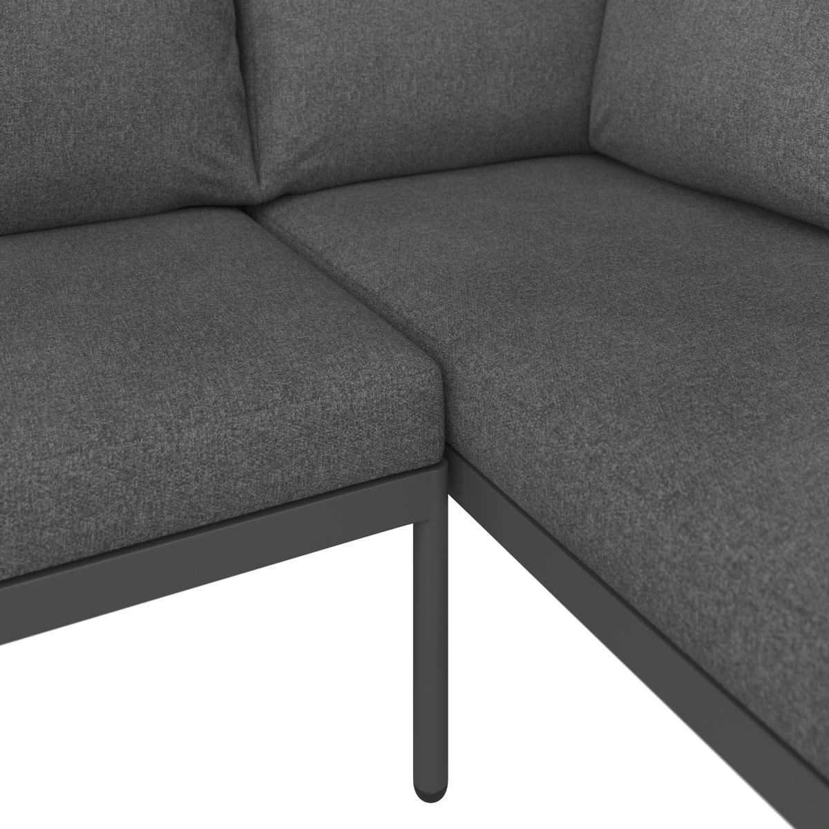 LOUNGEGARNITUR 5-teilig   Aluminium  - Dunkelgrau, Design, Kunststoff/Textil (237/194/226cm) - Ambia Garden