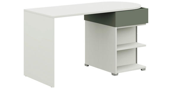 JUGENDSCHREIBTISCH 140/60/72,5 cm - Salbeigrün/Weiß, KONVENTIONELL, Holzwerkstoff (140/60/72,5cm) - Cantus