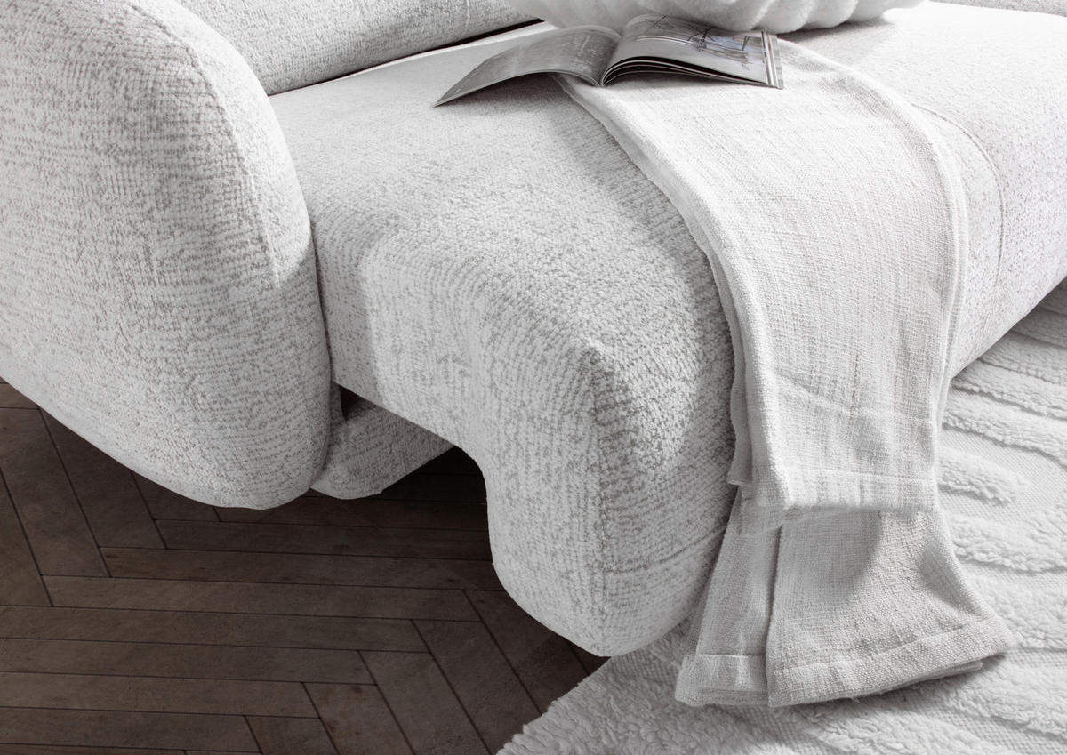 ECKSOFA Flachgewebe Creme, Beige  - Beige/Creme, Modern, Kunststoff/Textil (275/162cm) - Carryhome