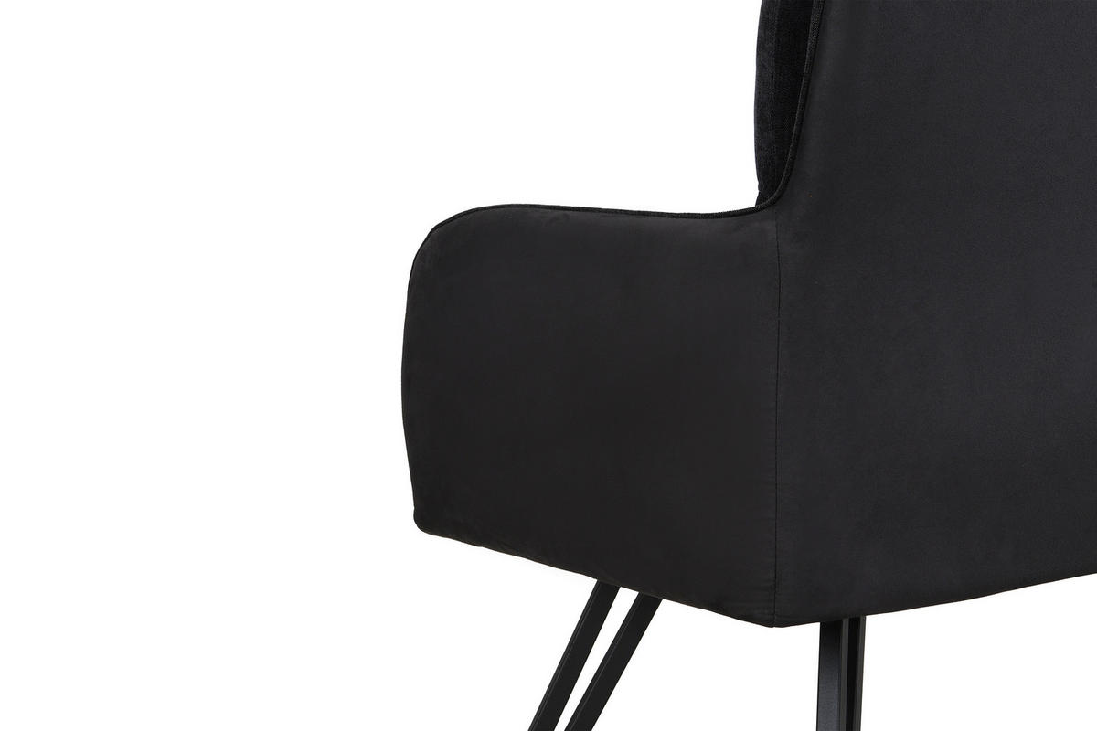 SITZBANK - Schwarz, MODERN, Textil/Metall (140/94/67cm) - MID.YOU