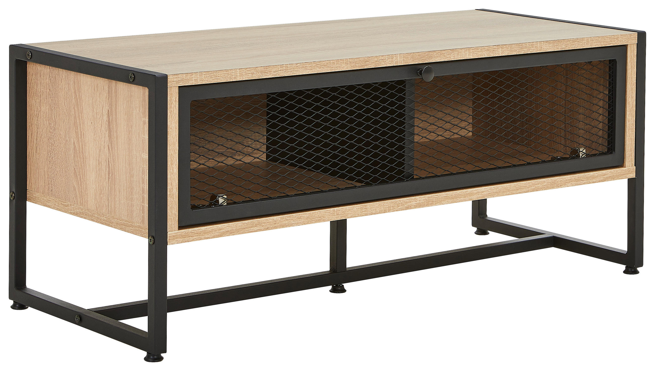 SCHUHBANK 95/40/41 cm  - Schwarz/Sonoma Eiche, MODERN, Holz/Metall (95/40/41cm) - Novel