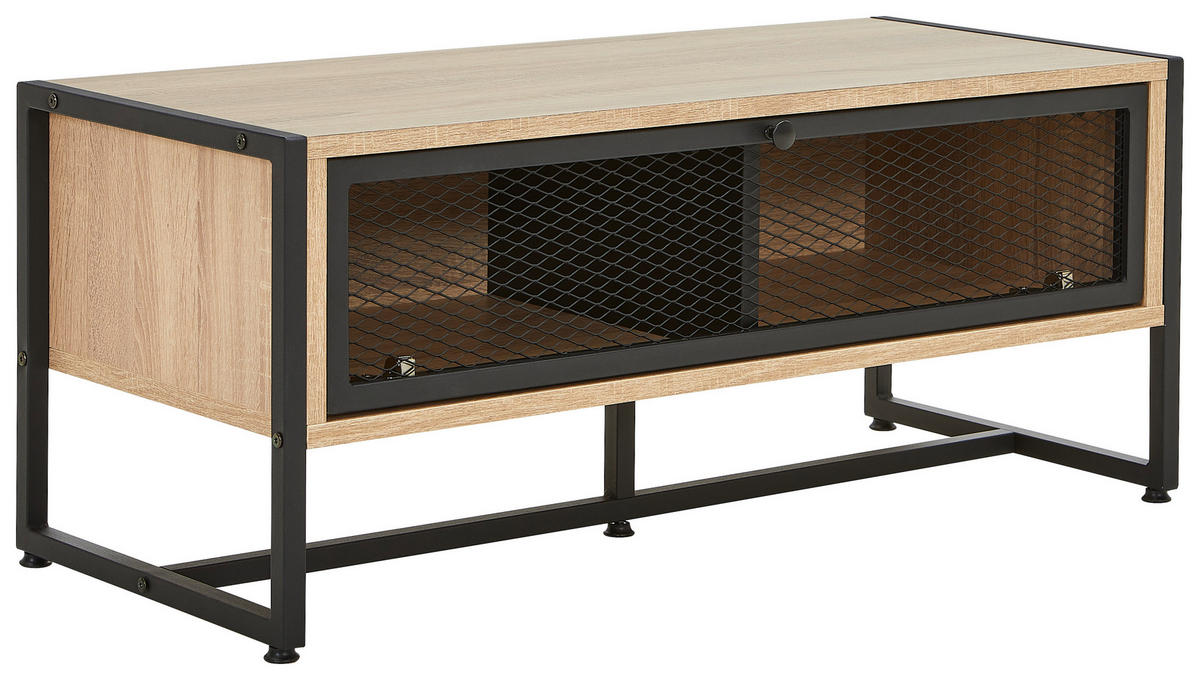 SCHUHBANK 95/40/41 cm  - Schwarz/Sonoma Eiche, MODERN, Holz/Metall (95/40/41cm) - Novel