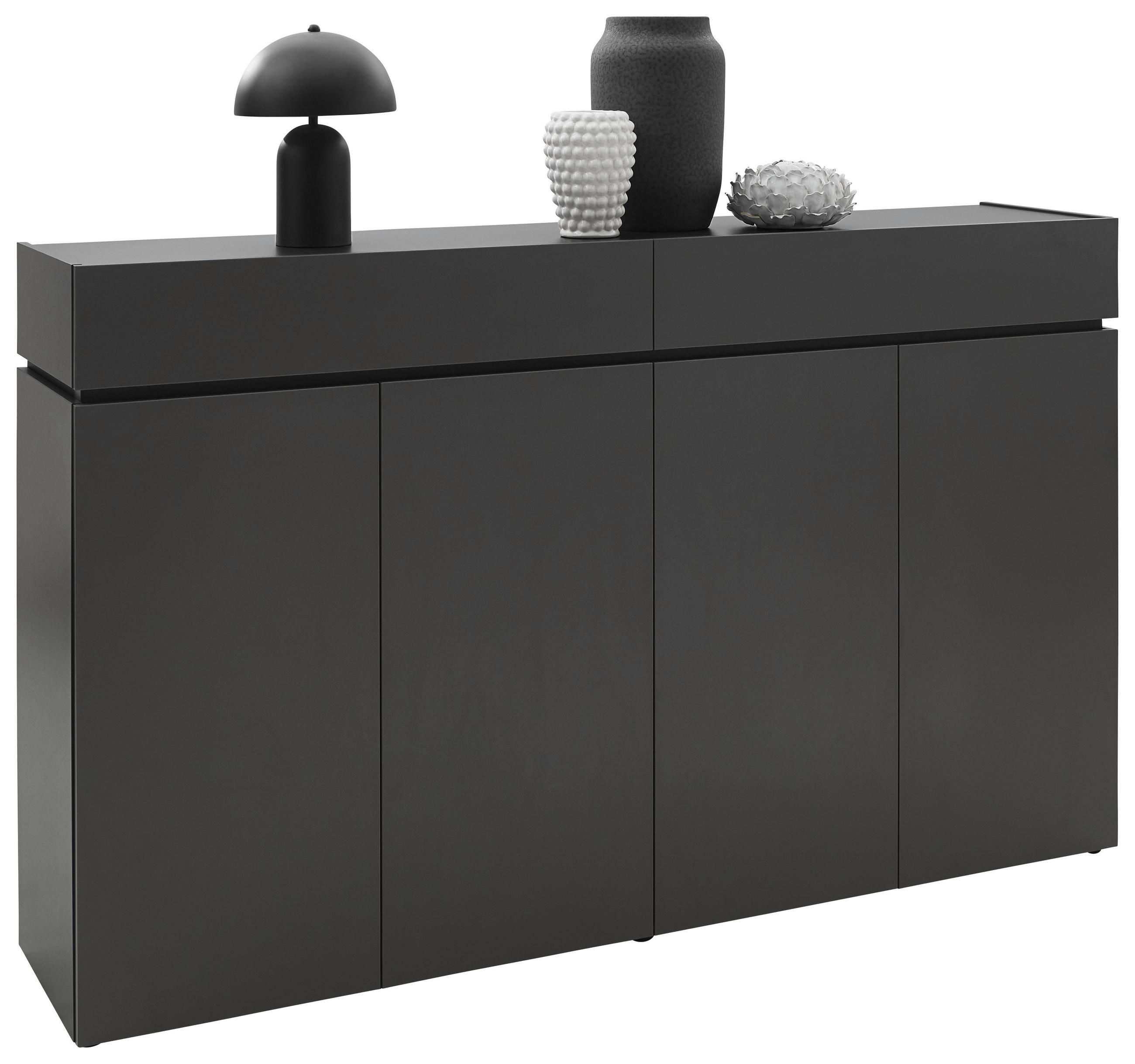 SIDEBOARD  in 180/111/40 cm  - Schwarz/Graphitfarben, Design, Holzwerkstoff/Kunststoff (180/111/40cm) - Voleo