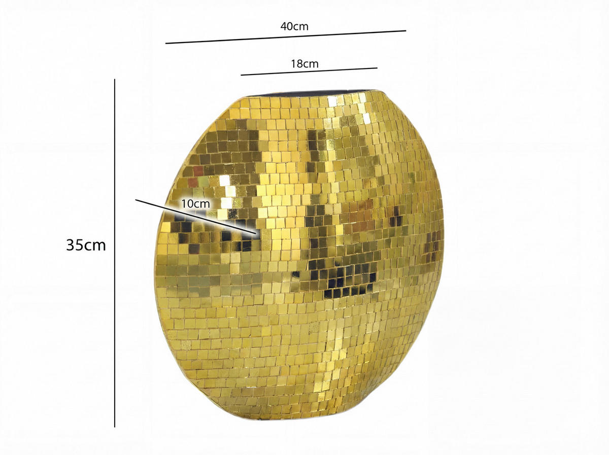 VASE 35 cm  - Goldfarben, Design, Metall (40/10/35cm) - Livetastic