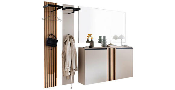 GARDEROBE 4-teilig  in 230/200/30 cm  - Greige/Eichefarben, Design, Holz/Holzwerkstoff (230/200/30cm) - Moderano