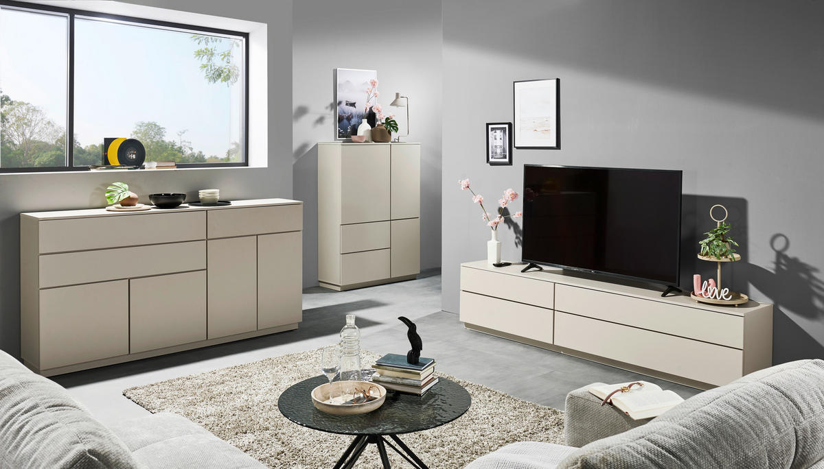 SIDEBOARD  191/100/38 cm 3 Schublade(n)  - Kaschmir, Design, Holzwerkstoff (191/100/38cm) - MID.YOU