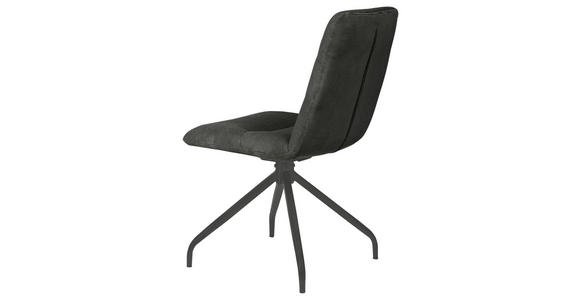 STUHL Webstoff Dunkelgrau - Dunkelgrau/Schwarz, Design, Textil/Metall (50/90/63cm) - Carryhome