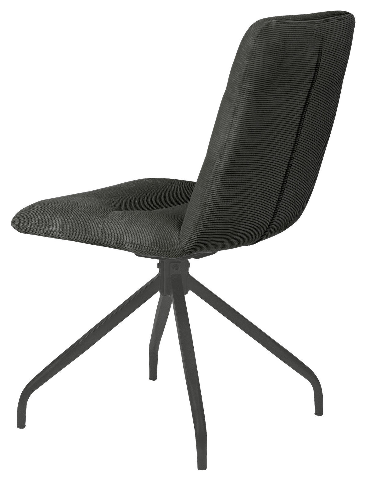 STUHL Webstoff Dunkelgrau  - Dunkelgrau/Schwarz, Design, Textil/Metall (50/90/63cm) - Carryhome