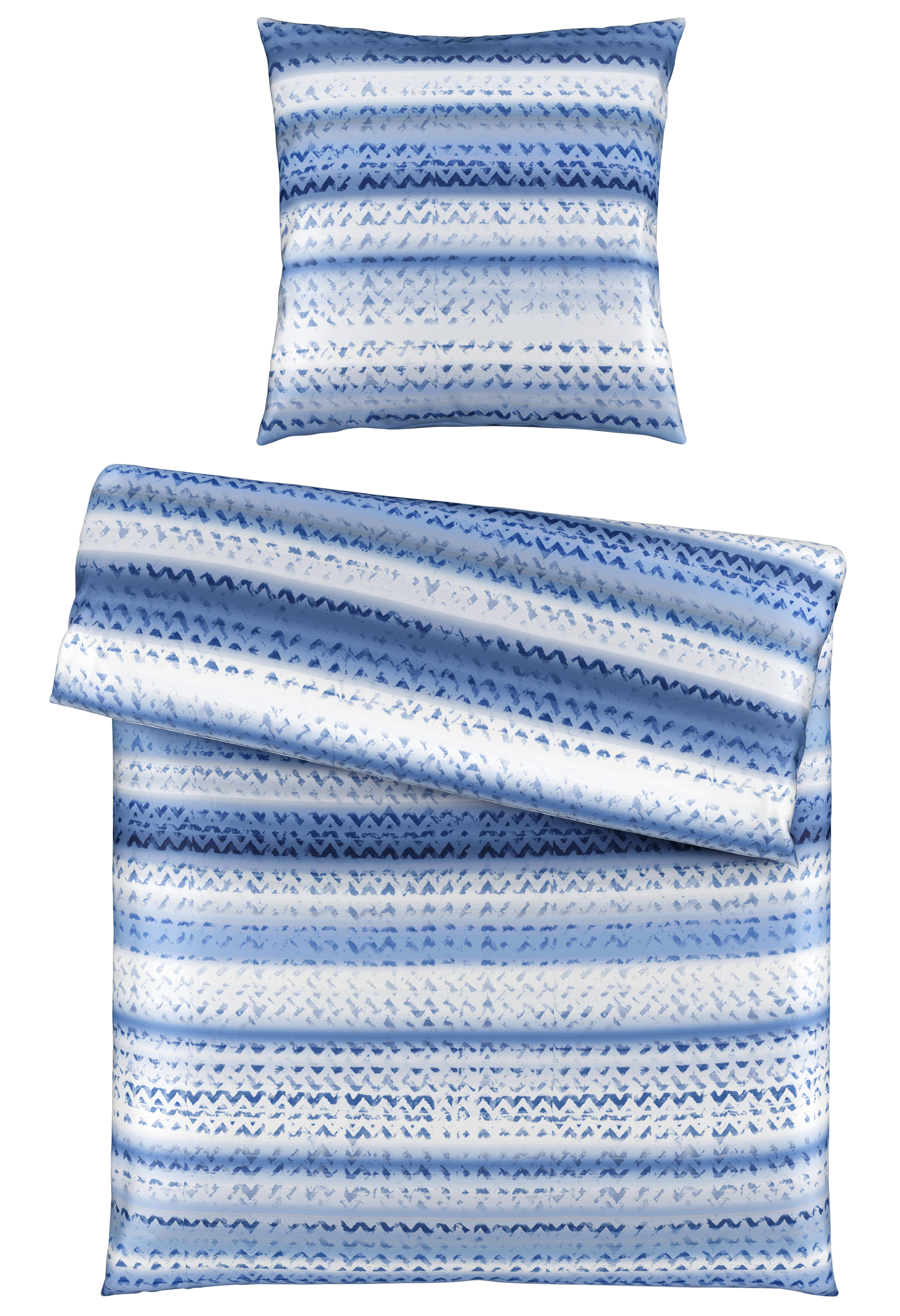 BETTWÄSCHE Satin  - Blau, KONVENTIONELL, Textil (135/200cm) - Bio:Vio