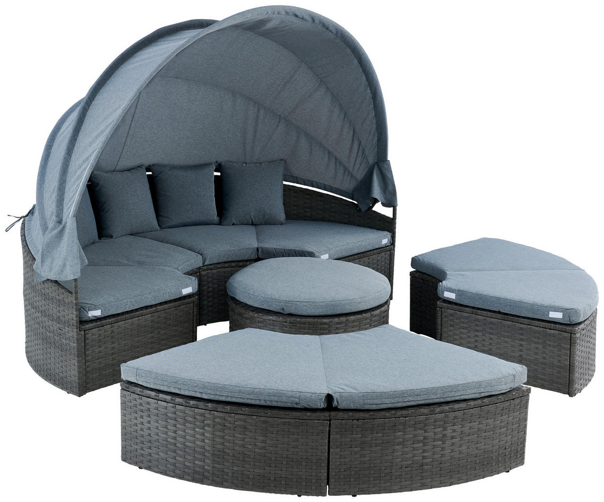 GARTENMUSCHEL Stahl  - Grau, MODERN, Kunststoff/Textil (237/72-150cm) - Ambia Garden