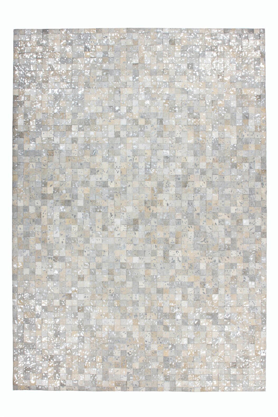 FLACHWEBETEPPICH 80/150 cm Rocket 110 Grau / Silber Grau, Silberfarben  - Silberfarben/Grau, KONVENTIONELL, Leder/Textil (80/150cm)