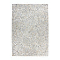 FLACHWEBETEPPICH 80/150 cm Rocket 110 Grau / Silber Grau, Silberfarben  - Silberfarben/Grau, KONVENTIONELL, Leder/Textil (80/150cm)