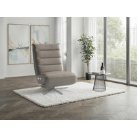 RELAXSESSEL EVE E Echtleder Kopfteilverstellung, Rücken echt    - Silberfarben/Grau, Basics, Leder/Metall (80/109/98cm) - Sit & More