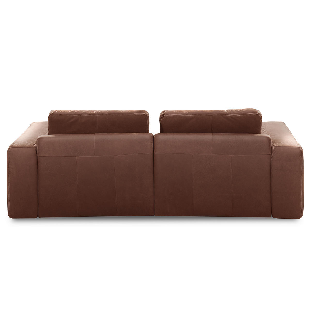2-SITZER-SOFA  in Echtleder Braun   - Beige/Schwarz, Design, Leder/Kunststoff (240/85/123cm) - Livetastic