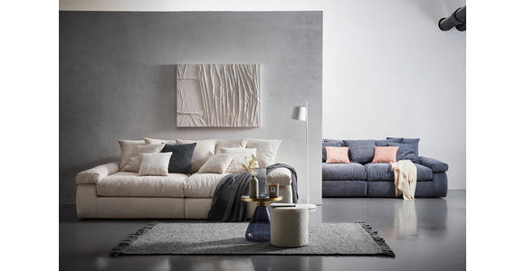 BIGSOFA in Cord Naturfarben  - Schwarz/Naturfarben, Design, Kunststoff/Textil (260/90/140cm) - Ambia Home