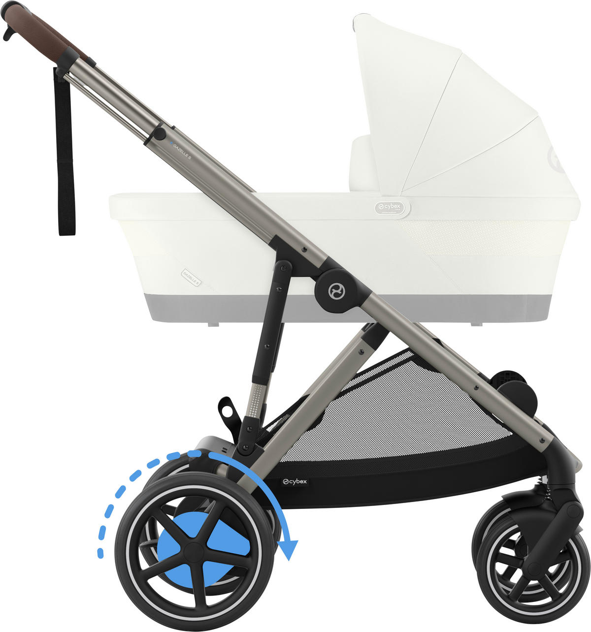 KINDERWAGEN E-GAZELLE S  - Taupe, Design, Kunststoff/Metall (94.5/66/100cm) - Cybex