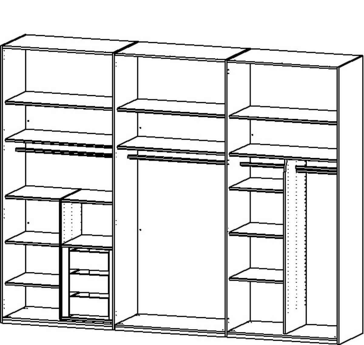 DREHTÜRENSCHRANK in Graphitfarben  - Graphitfarben, Trend, Holzwerkstoff/Metall (301/235/60cm) - Novel