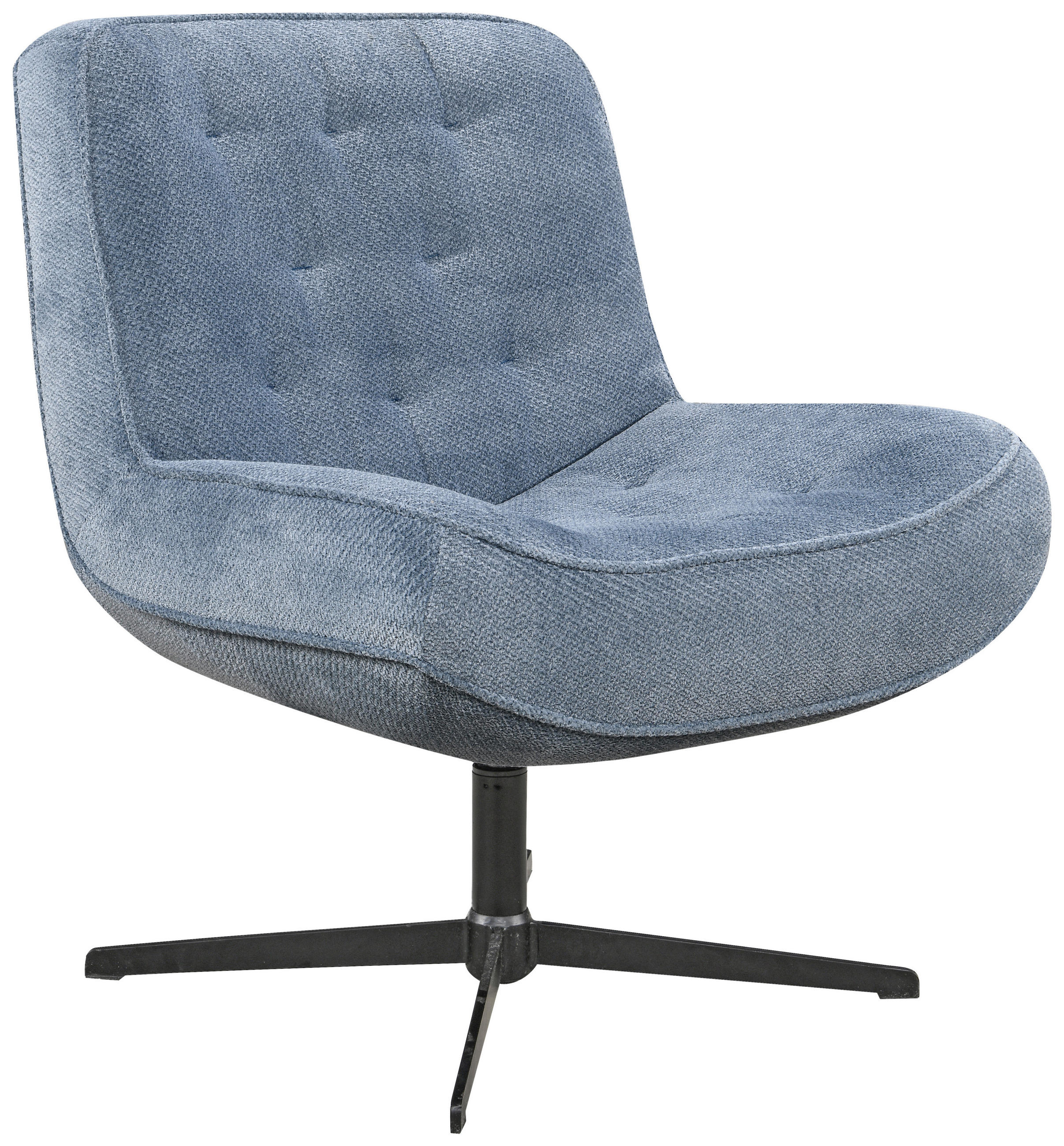 SESSEL in Struktur Blaugrau  - Blaugrau/Schwarz, Design, Holz/Textil (71/83/79cm) - Ambia Home