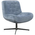 SESSEL in Struktur Blaugrau  - Blaugrau/Schwarz, Design, Holz/Textil (71/83/79cm) - Ambia Home