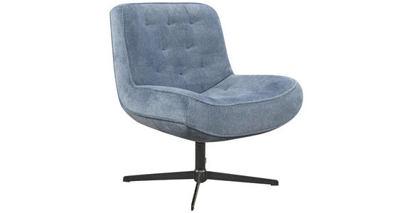 SESSEL in Struktur Blaugrau  - Blaugrau/Schwarz, Design, Holz/Textil (71/83/79cm) - Ambia Home