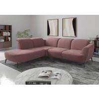 ECKSOFA in Chenille Aubergine  267/300 cm  - Aubergine/Schwarz, KONVENTIONELL, Textil/Metall (267/300cm) - Sit & More