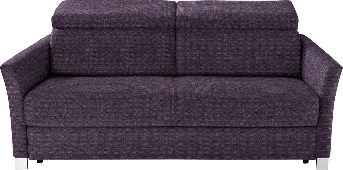 SCHLAFSOFA  in Flachgewebe Violett  - Silberfarben/Violett, KONVENTIONELL, Holz/Textil (185/100/100cm) - Bali