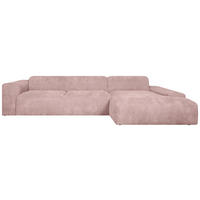 ECKSOFA HANNAH Rosa Cord  - Schwarz/Rosa, Design, Kunststoff/Textil (343/170cm) - MID.YOU