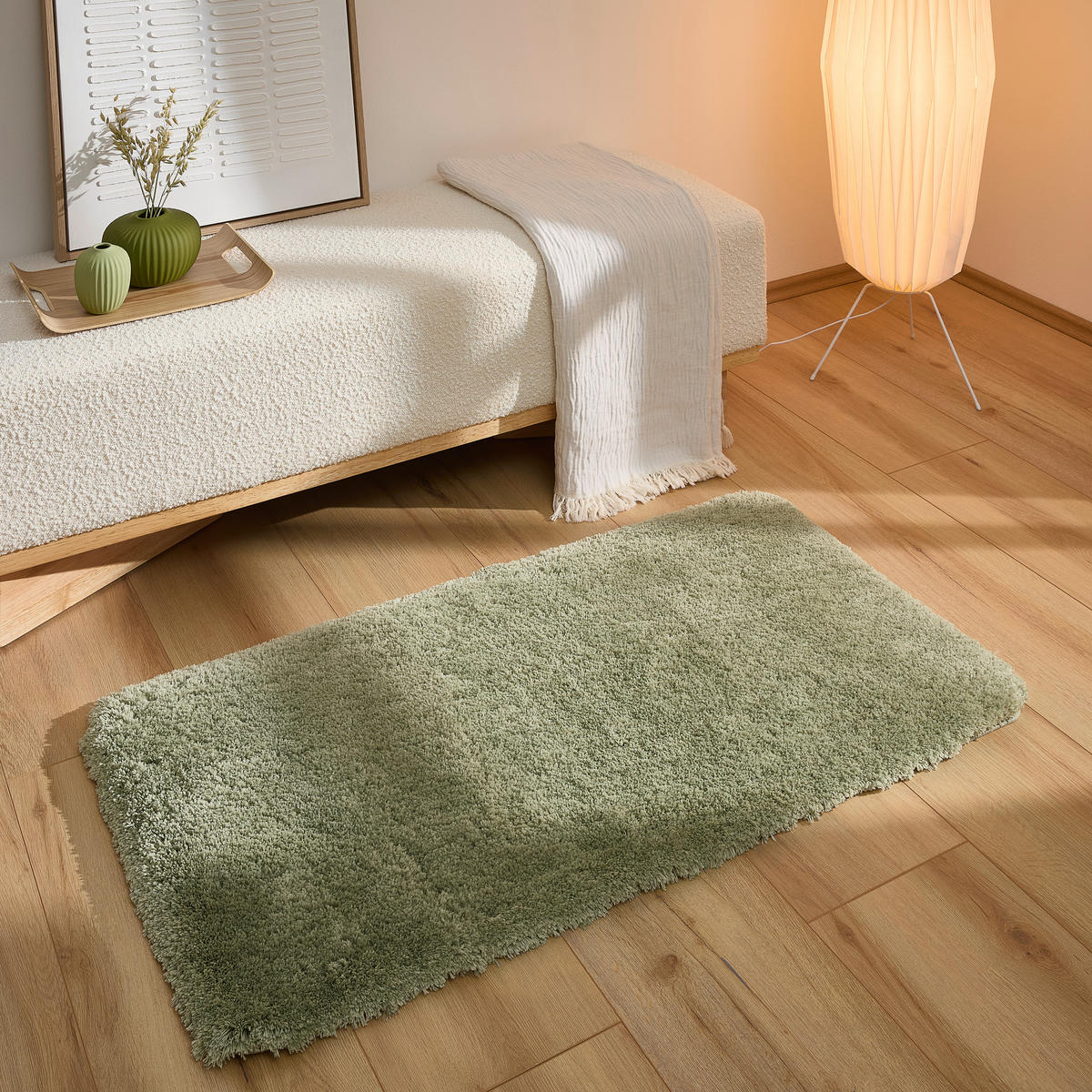 COVOR CU FIR LUNG  Linda  - verde, Konventionell, plastic/textil (60/110cm) - Boxxx