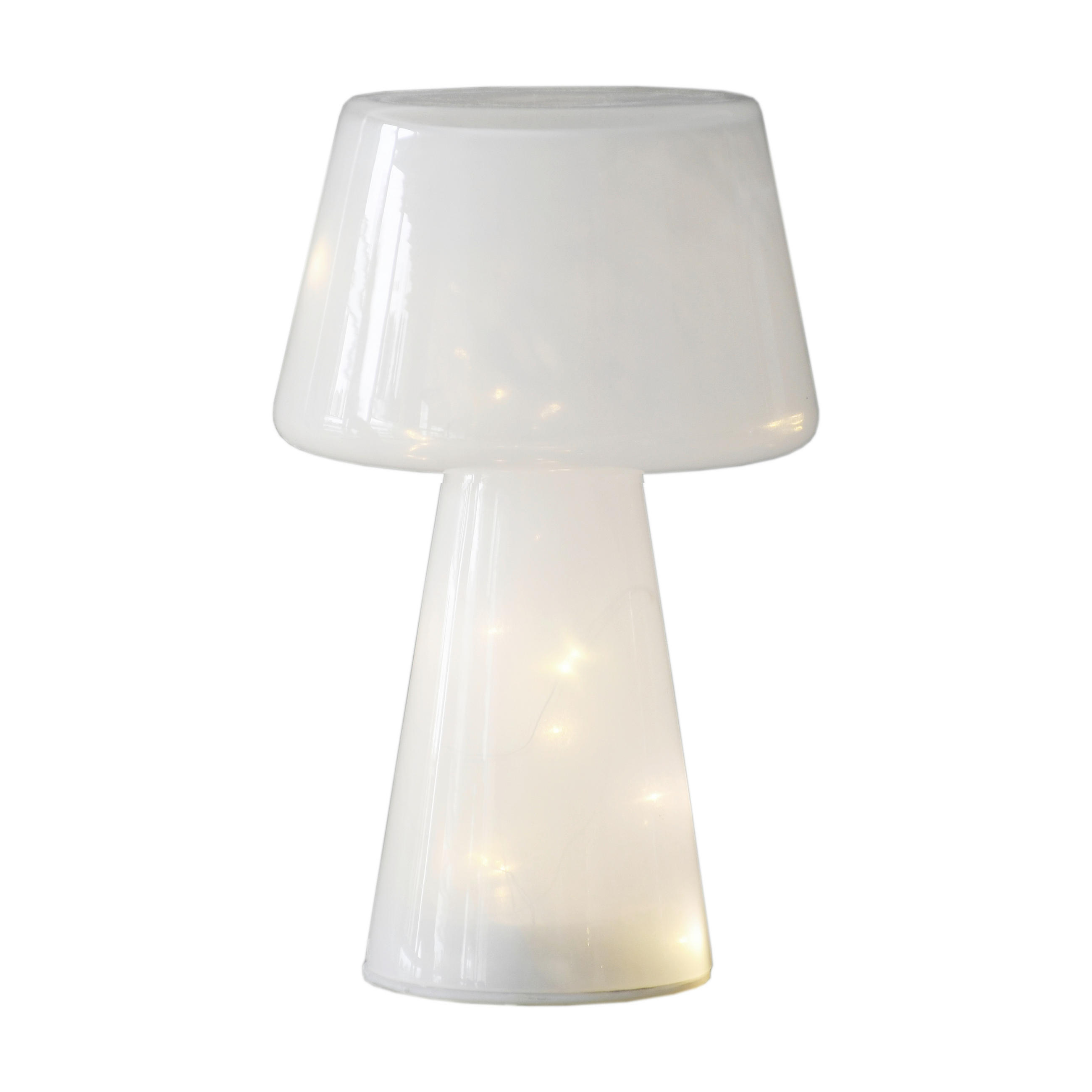 LED-TISCHLEUCHTE 14,5/23,5 cm   - Weiß, Basics, Glas (14,5/23,5cm)