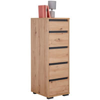 KOMÓD 40/120/48 cm  - tölgyfa színű/alumíniumszínű, Design, műanyag/faalapú anyag (40/120/48cm) - Carryhome