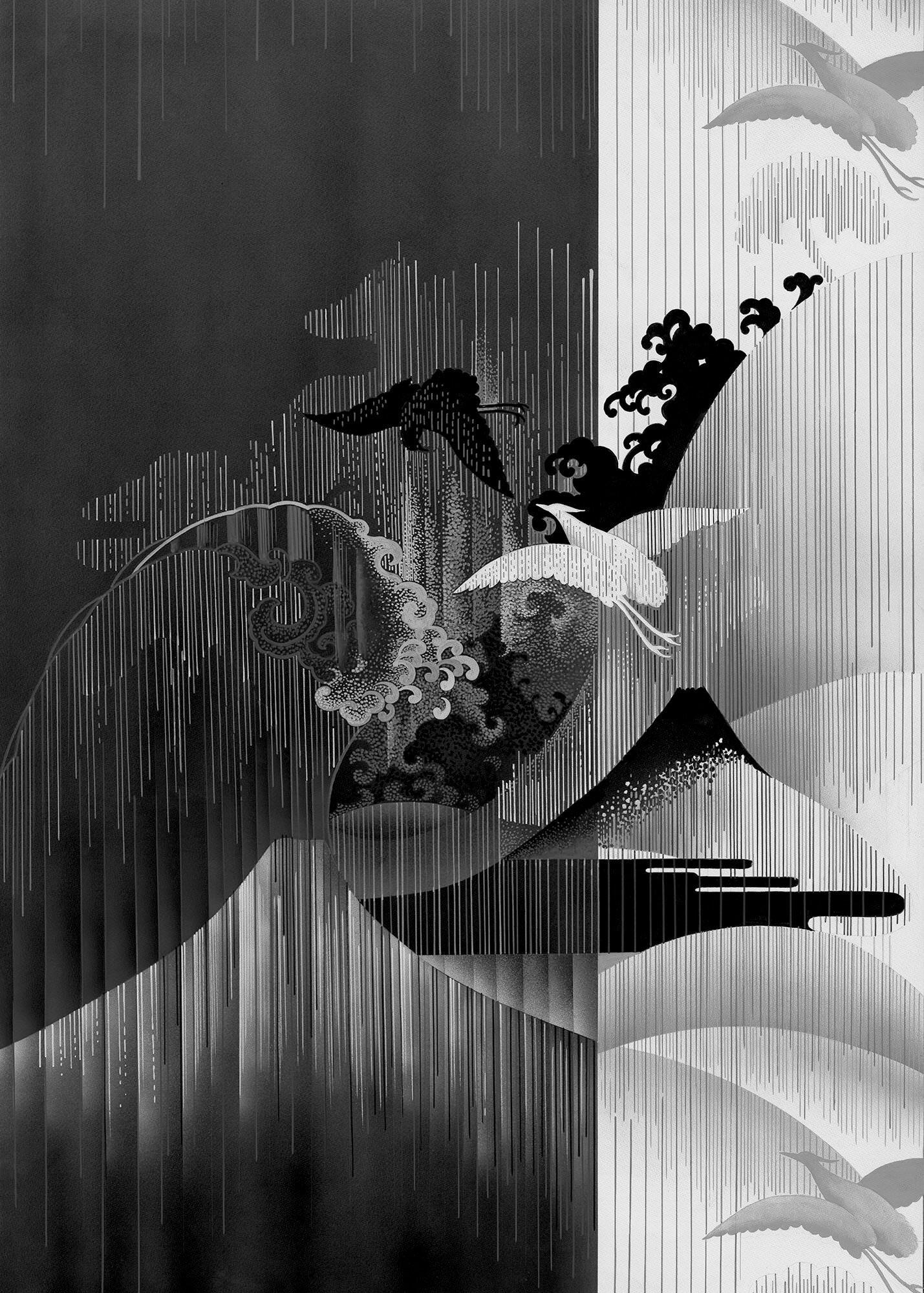 FOTOTAPETE  - Schwarz/Weiß, Trend, Papier (200/280cm) - Xora