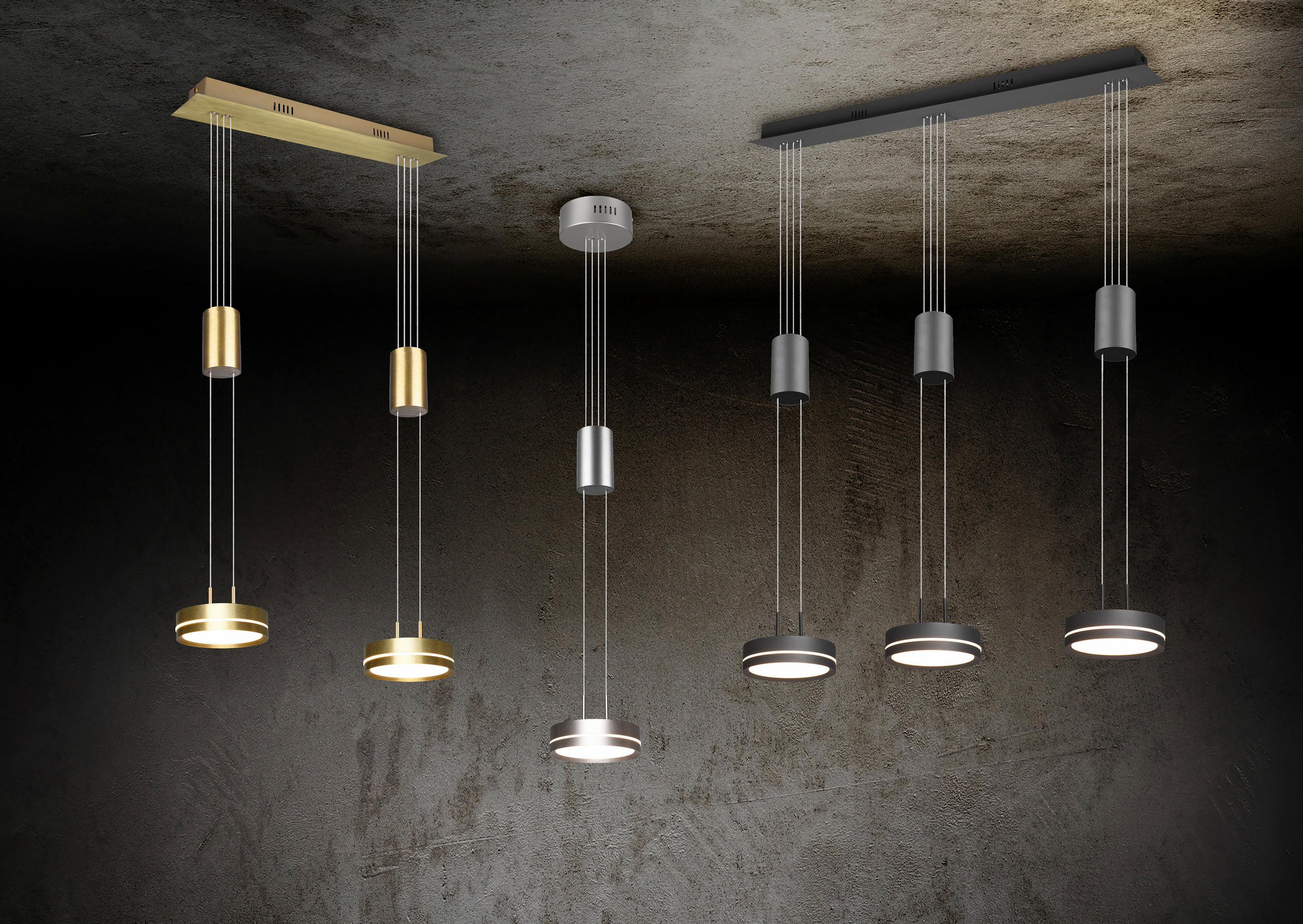 LED-HÄNGLAMPA 14/150 cm  - nickelfärgad, Basics, metall (14/150cm) - Trio Leuchten