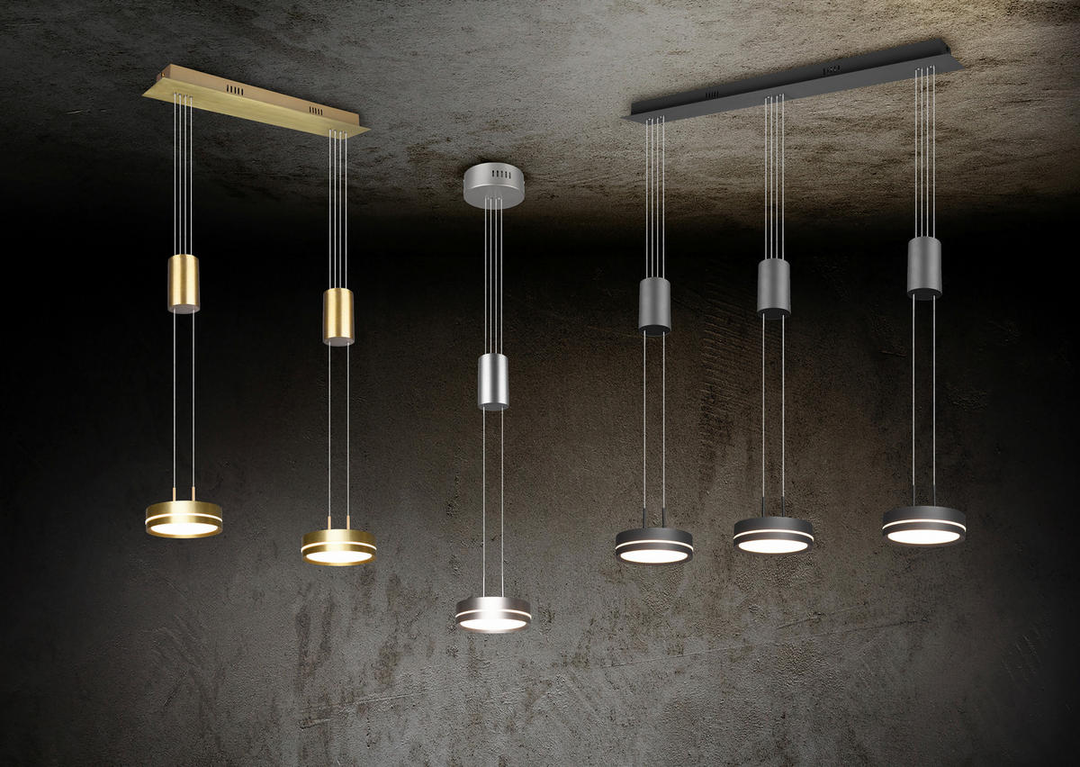 LED-HÄNGLAMPA 55/14/150 cm  - mässingsfärgad, Basics, metall (55/14/150cm) - Trio Leuchten