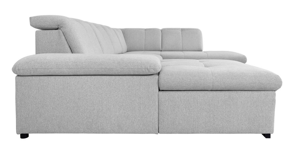 WOHNLANDSCHAFT Hellgrau  - Hellgrau/Grau, Design, Textil/Metall (173/328/215cm) - MID.YOU