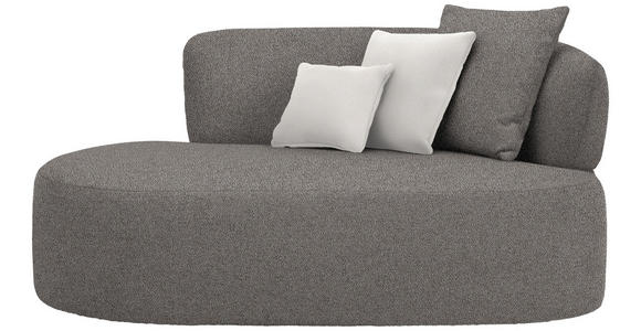 RÉCAMIERE  in Plüsch Creme, Graphitfarben  - Creme/Schwarz, MODERN, Kunststoff/Textil (166/86/105cm) - Hom`in