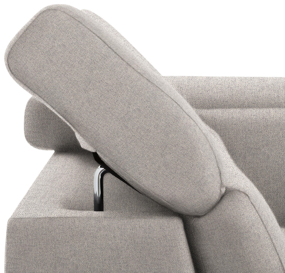 WOHNLANDSCHAFT inkl.Funktionen Ecru Webstoff  - Ecru/Silberfarben, Design, Textil/Metall (226/320/168cm) - Xora