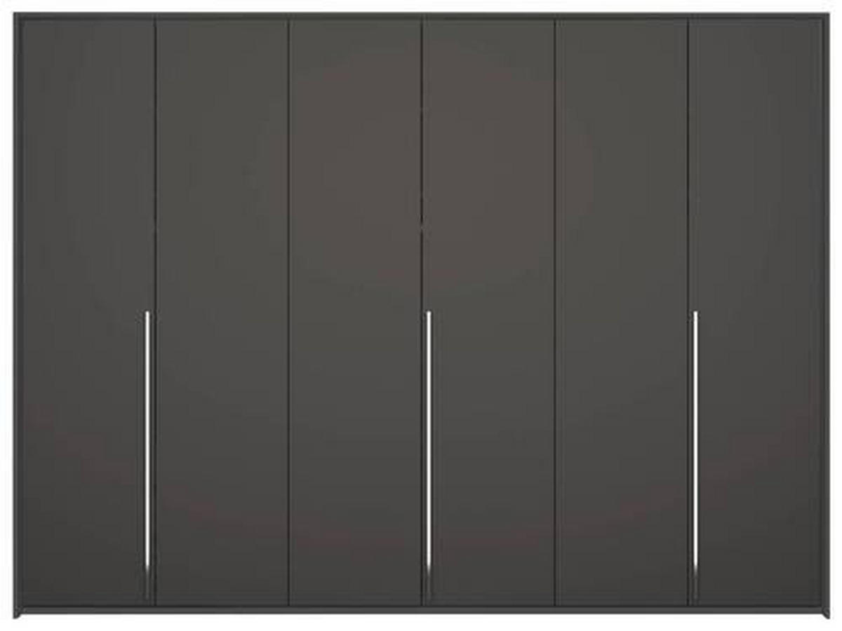 DREHTÜRENSCHRANK 301/223/60 cm 6-türig Graphitfarben  - Chromfarben/Graphitfarben, Design, Holzwerkstoff/Metall (301/223/60cm) - home24
