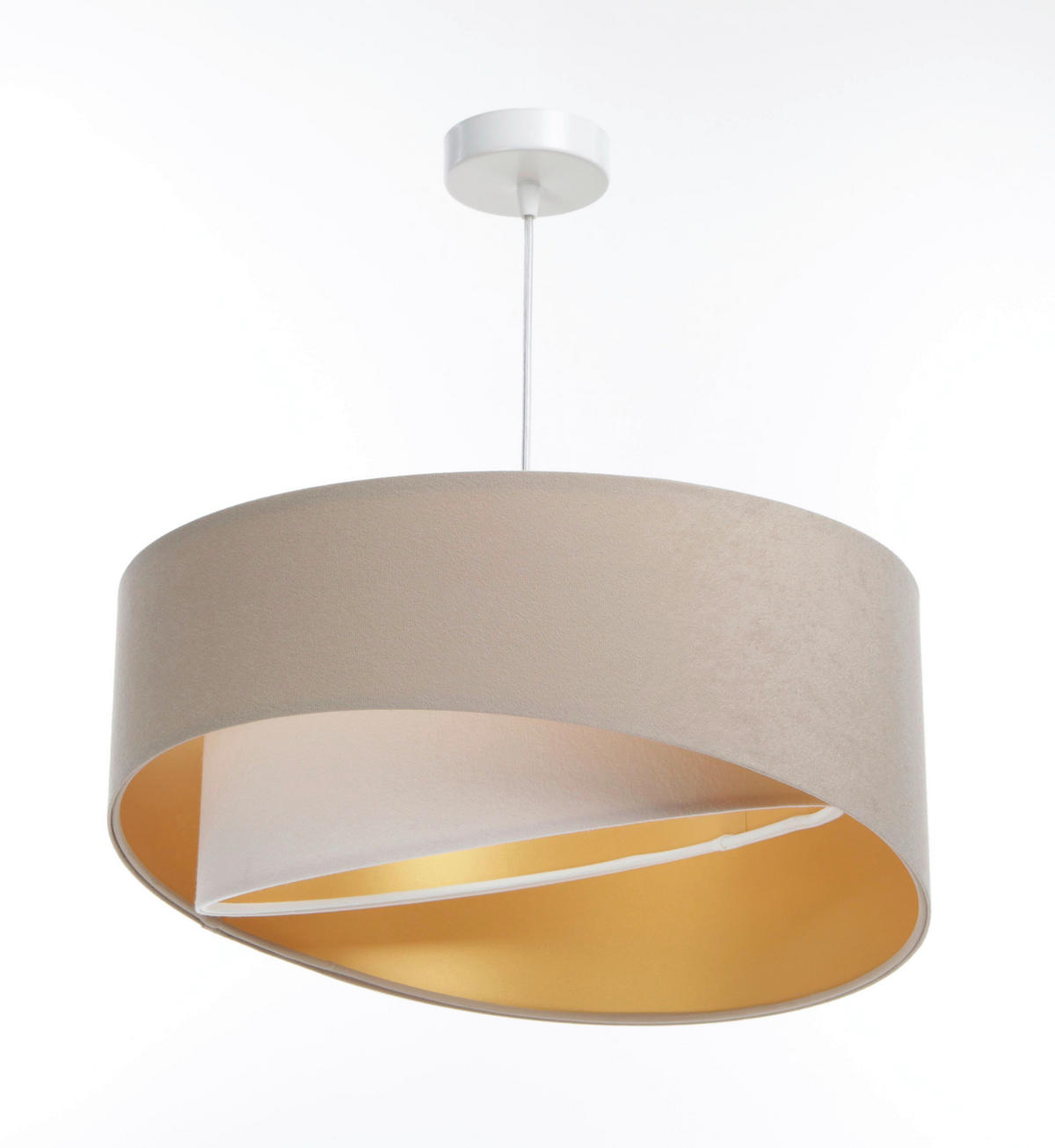 HÄNGELEUCHTE Galaxy 50/93 cm   - Beige/Goldfarben, Design, Kunststoff/Textil (50/93cm)