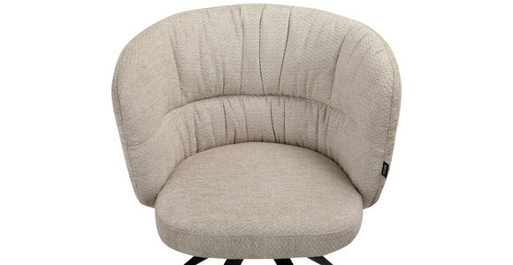 ARMLEHNSTUHL in Eisen Chenille - Beige/Schwarz, Design, Textil/Metall (63,5/81,5/61cm) - Novel