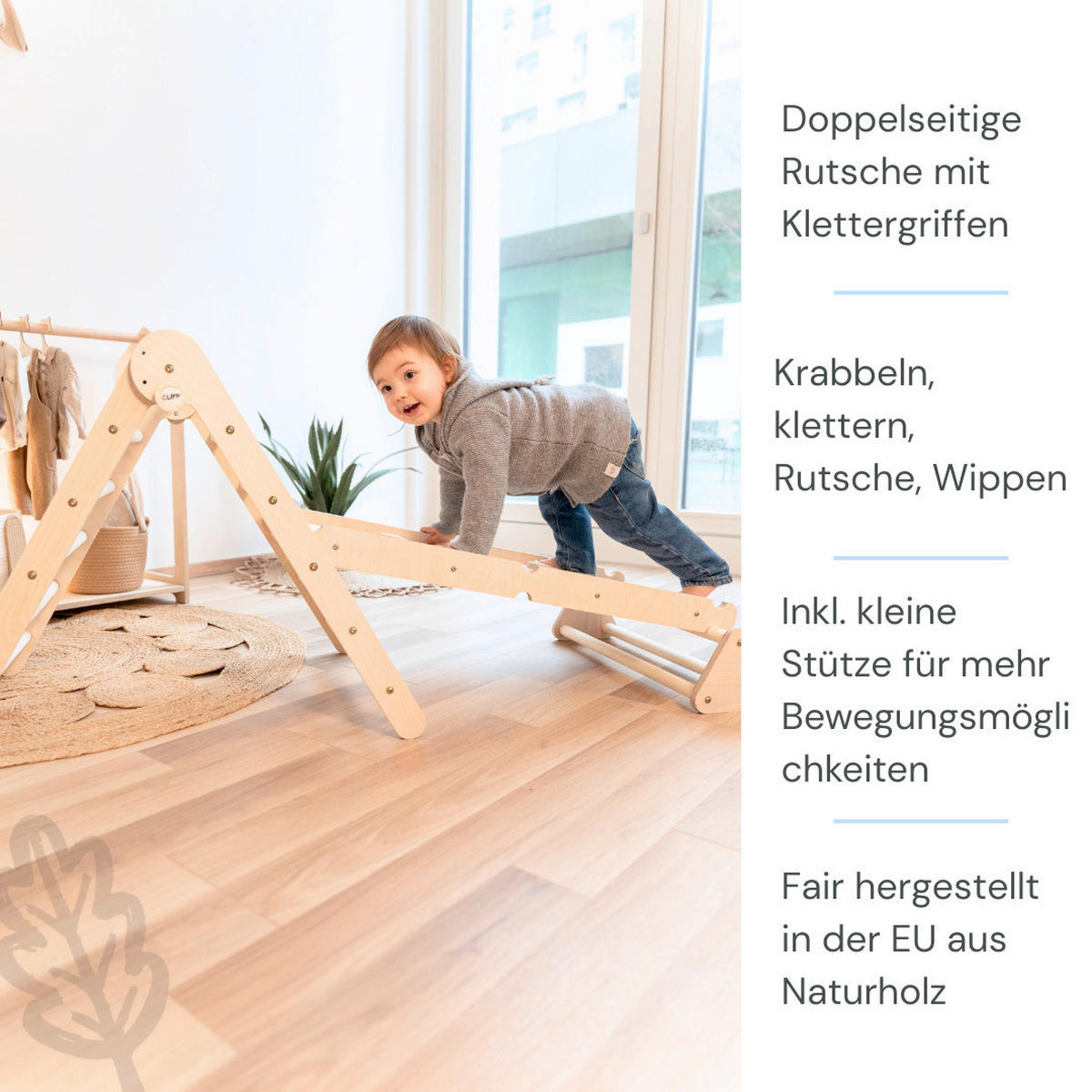 KLETTERDREIECK  - Birkefarben, Basics, Holz (68/53,5/69cm) - CLIFF