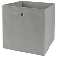 SKLADACÍ BOX, kov, textil, kartón, 32/32/32 cm - sivá/farba ušľachtilej ocele, Basics, kartón/kov (32/32/32cm) - Landscape