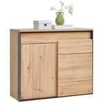 KOMMODE  in 111/95/41 cm  - Schwarz/Eiche Artisan, KONVENTIONELL, Holzwerkstoff/Kunststoff (111/95/41cm) - Voleo